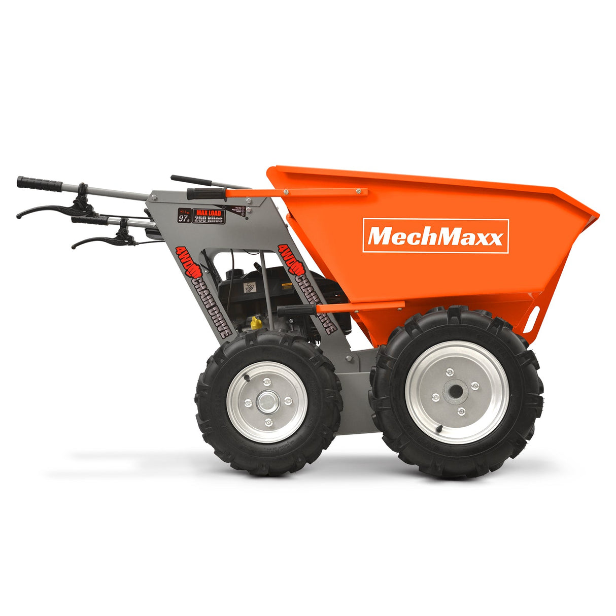 MechMaxx 660lbs Capacity 6.5HP Gas Powered Wheelbarrow Cart T25 4F+1R Gearbox , T25