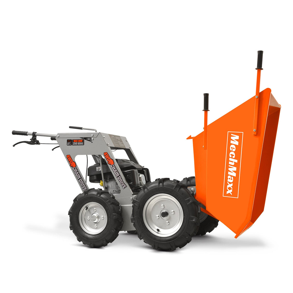 MechMaxx 660lbs Capacity 6.5HP Gas Powered Wheelbarrow Cart T25 4F+1R Gearbox , T25