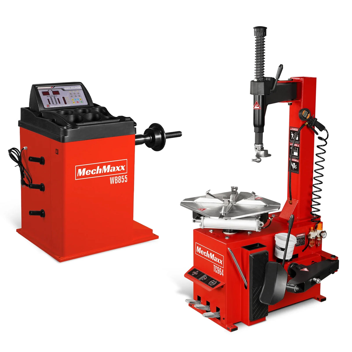 1.5 HP Swing Arm Tire Changer Wheel Balancer Bundle, TC964, WB855
