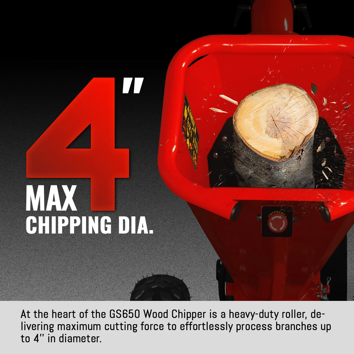 MechMaxx 4 inch DUCAR 212cc 7hp Gas Engine Powered Wood Chipper with Towbar, GS650