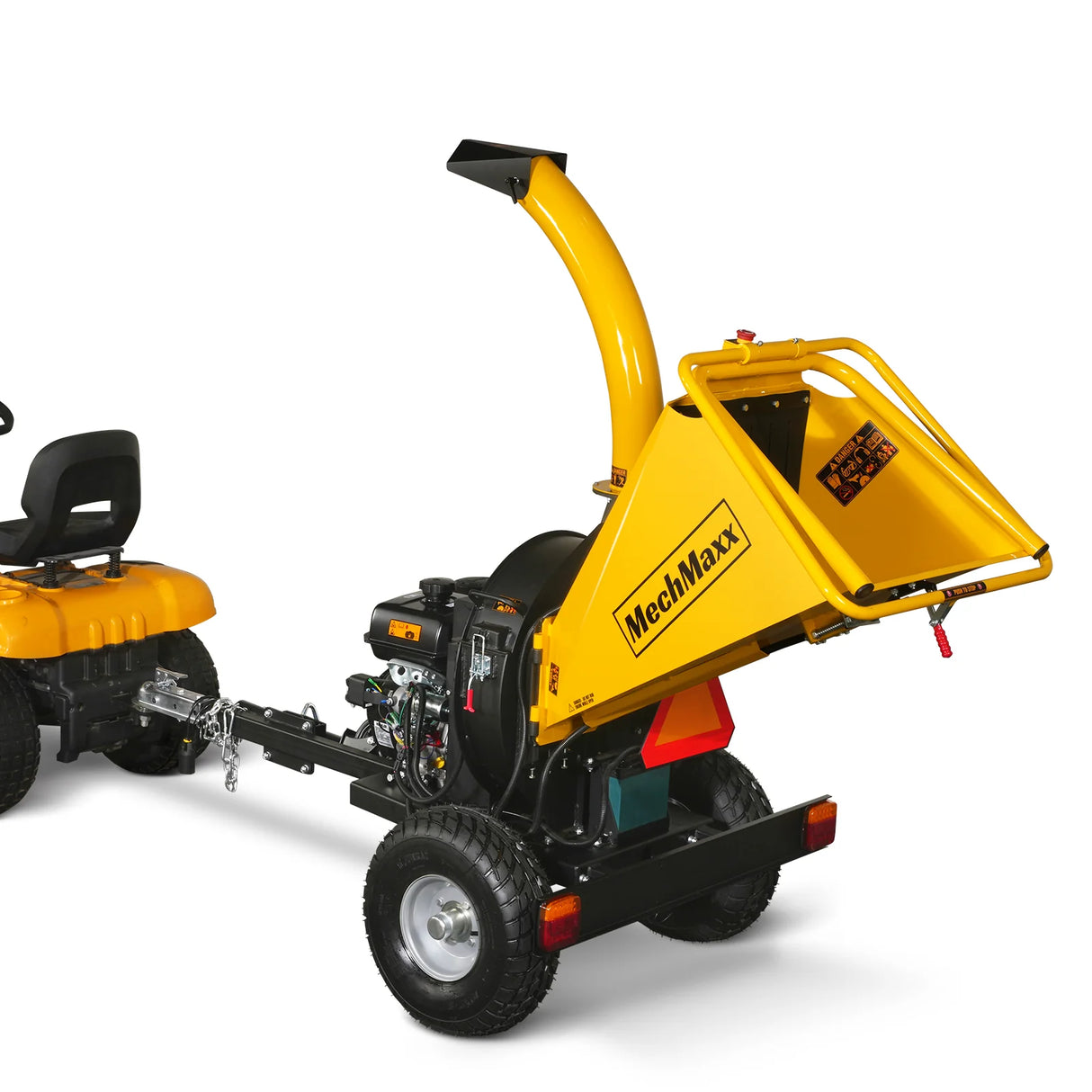 MechMaxx 5 inch E-Start KOHLER 429cc 14hp Gasoline Engine Powered Disc Wood Chipper with Taillight , P4205
