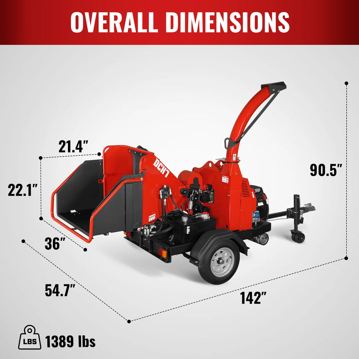 MechMaxx HONDA GX690 22HP 688cc Twin Cylinder Gasoline Engine Powered 7" Hydraulic Feeding Wood Chipper, DCH7
