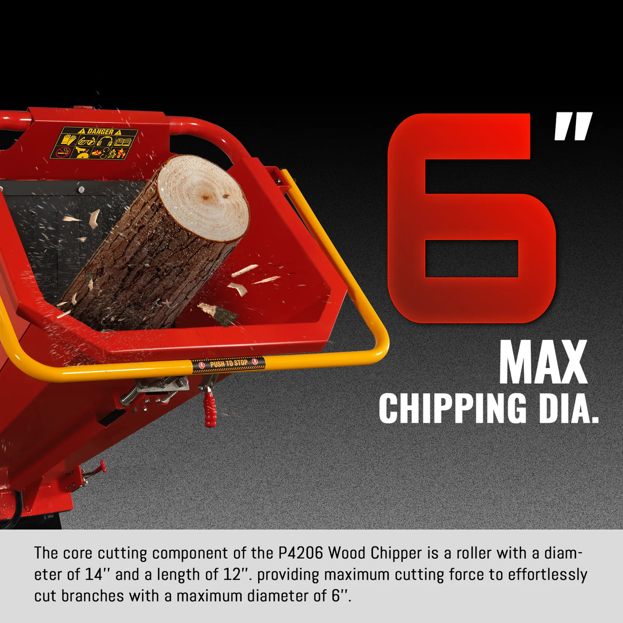 MechMaxx 6 inch E-start B&S VANGUARD 408cc 14hp Gasoline Engine Powered Drum Wood Chipper , P4206