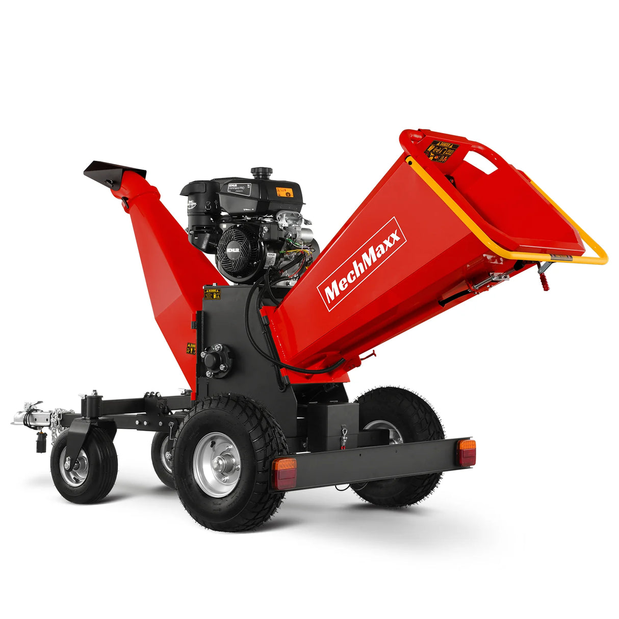 MechMaxx 6 inch KOHLER E-Start 429cc 14HP Gas Powered 4 - Wheel Drum Wood Chipper with Taillight , B150