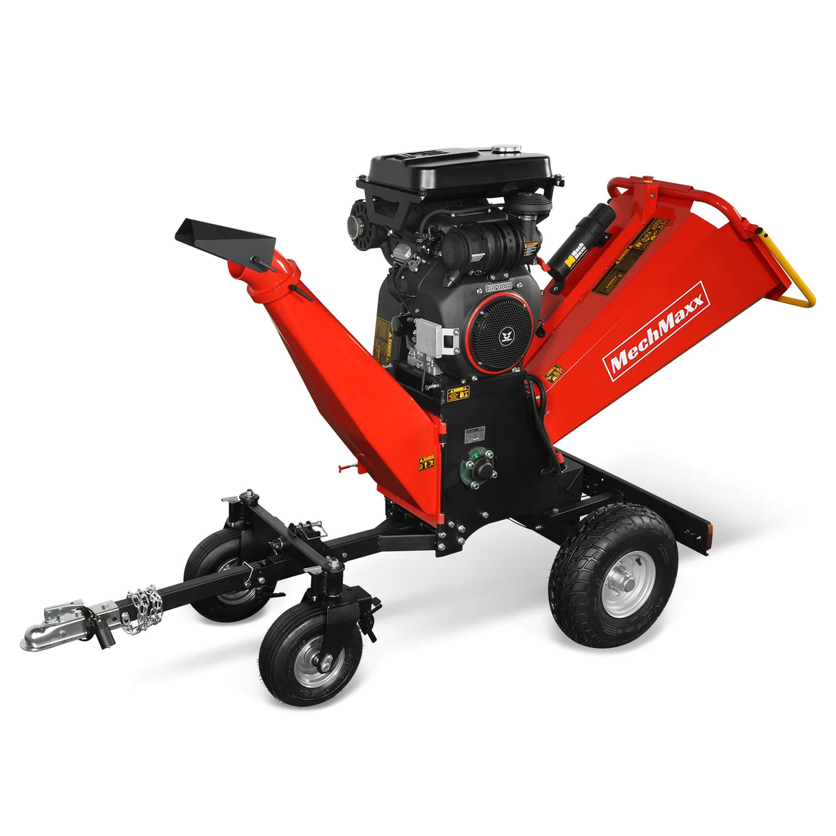 MechMaxx 8 inch ZONSEN E-Start 1000cc 35hp Gas Powered 4 - Wheel Drum Wood Chipper with Taillight , B200