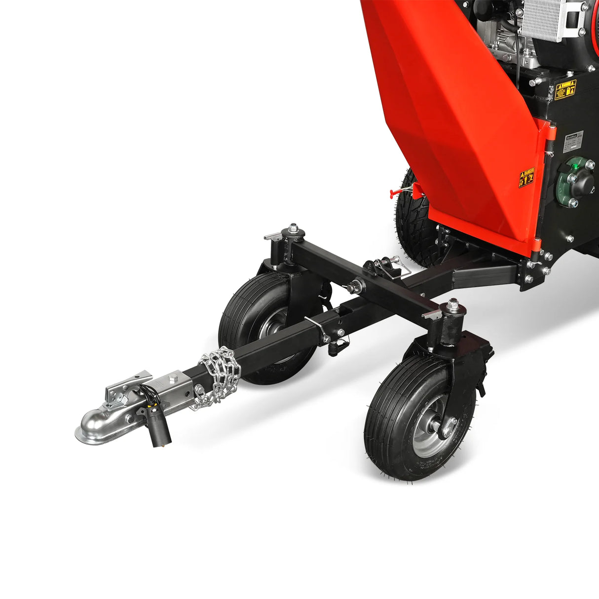 MechMaxx 8 inch ZONSEN E-Start 1000cc 35hp Gas Powered 4 - Wheel Drum Wood Chipper with Taillight , B200