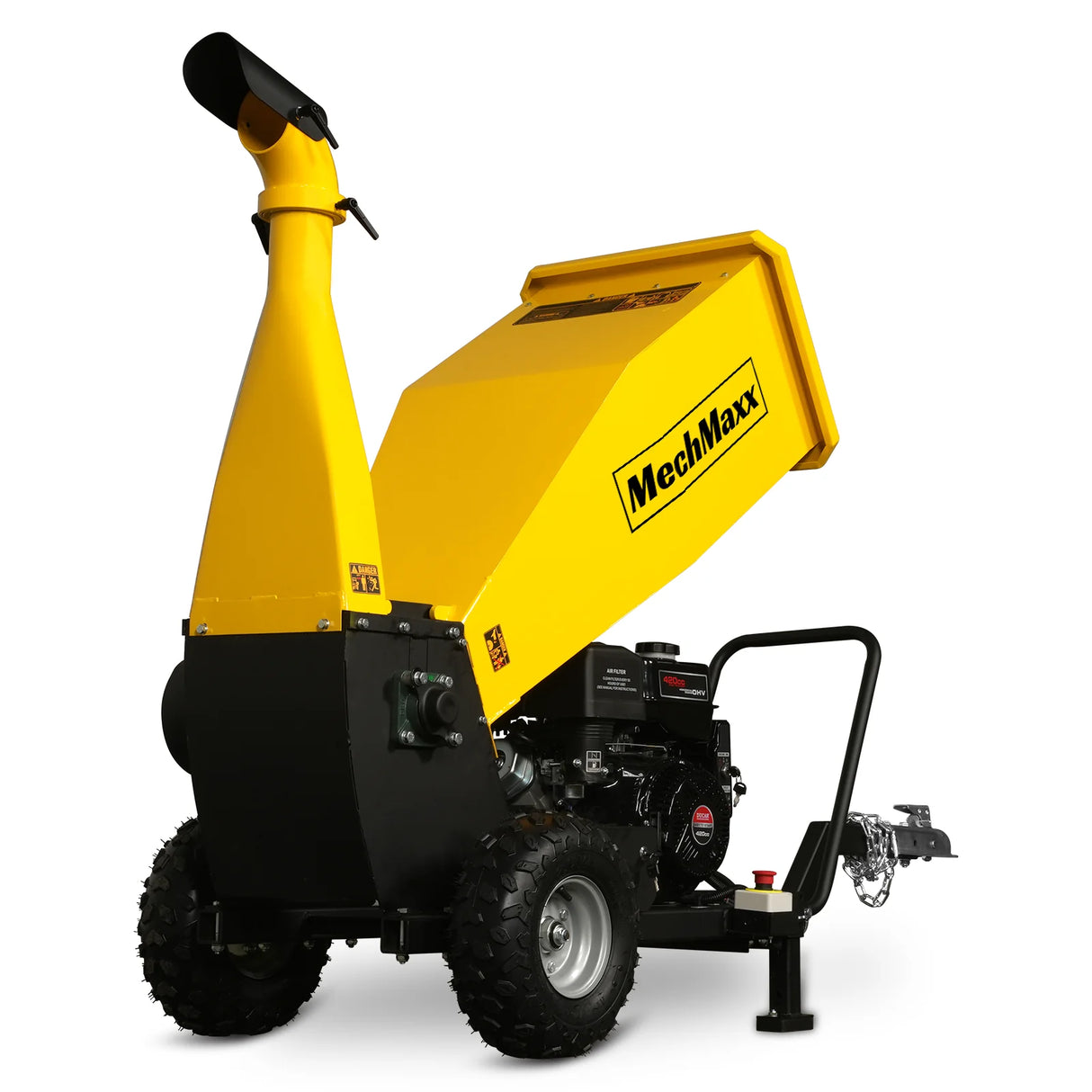 MechMaxx 5 inch E-start DUCAR 420cc 15hp Gasoline Engine Powered Drum Wood Chipper with Towbar , PGS1500