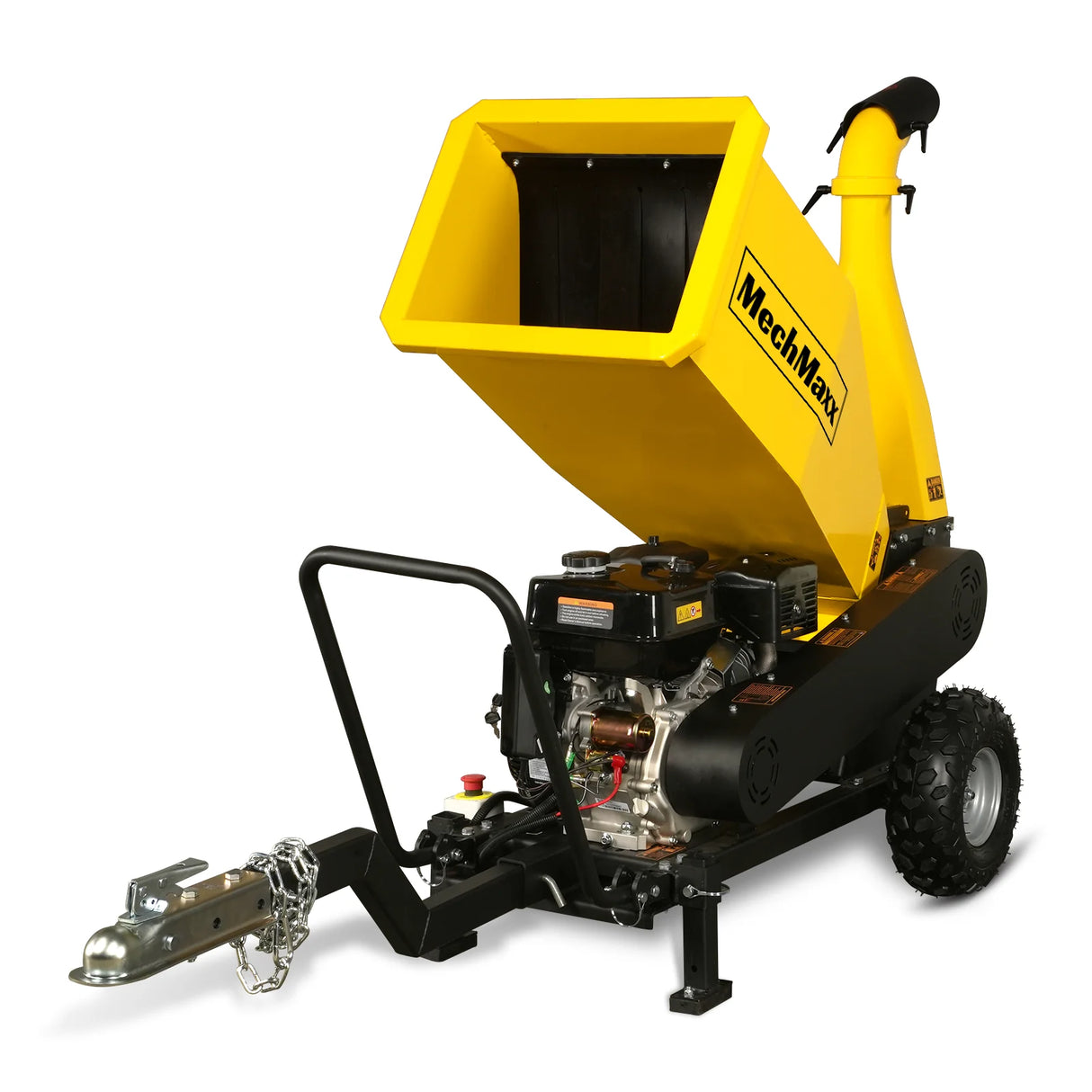 MechMaxx 5 inch E-start DUCAR 420cc 15hp Gasoline Engine Powered Drum Wood Chipper with Towbar , PGS1500