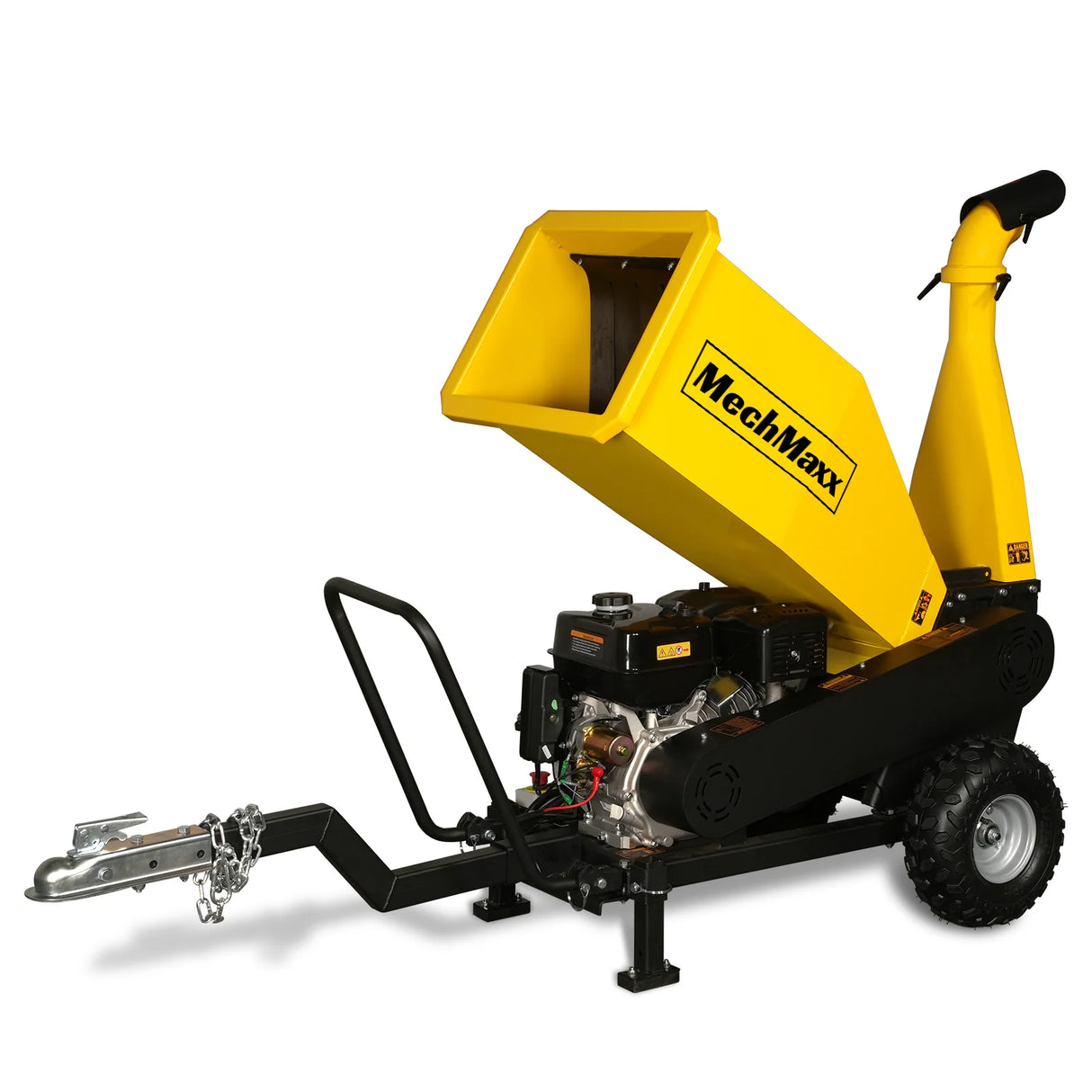 MechMaxx 5 inch E-start DUCAR 420cc 15hp Gasoline Engine Powered Drum Wood Chipper with Towbar , PGS1500