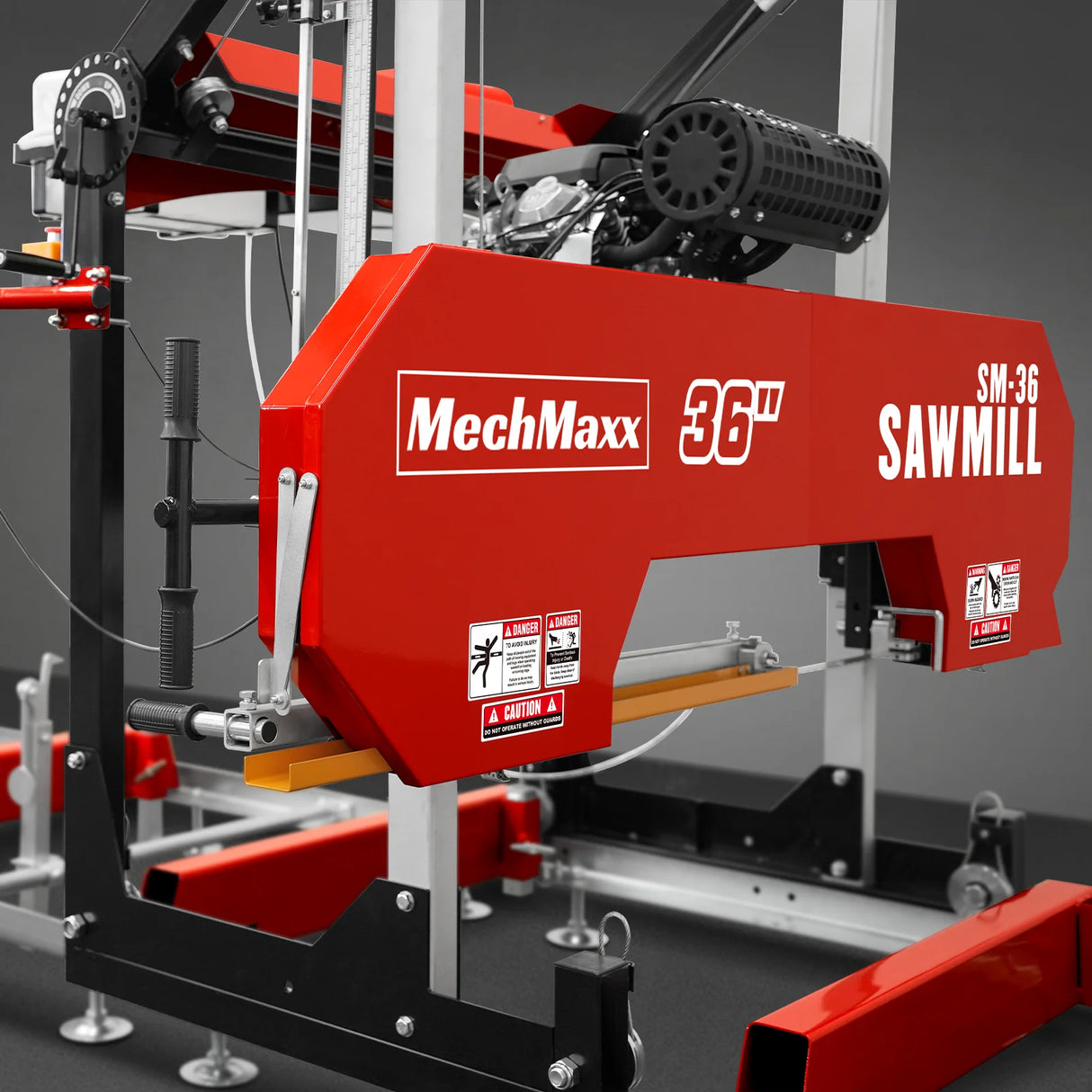 MechMaxx 36" MAX Portable Sawmill, 25HP 750cc ZONSEN V-Twin Engine, 36" Board Width, 20' Track Length, (10 x Blades Included), SM-36MAX
