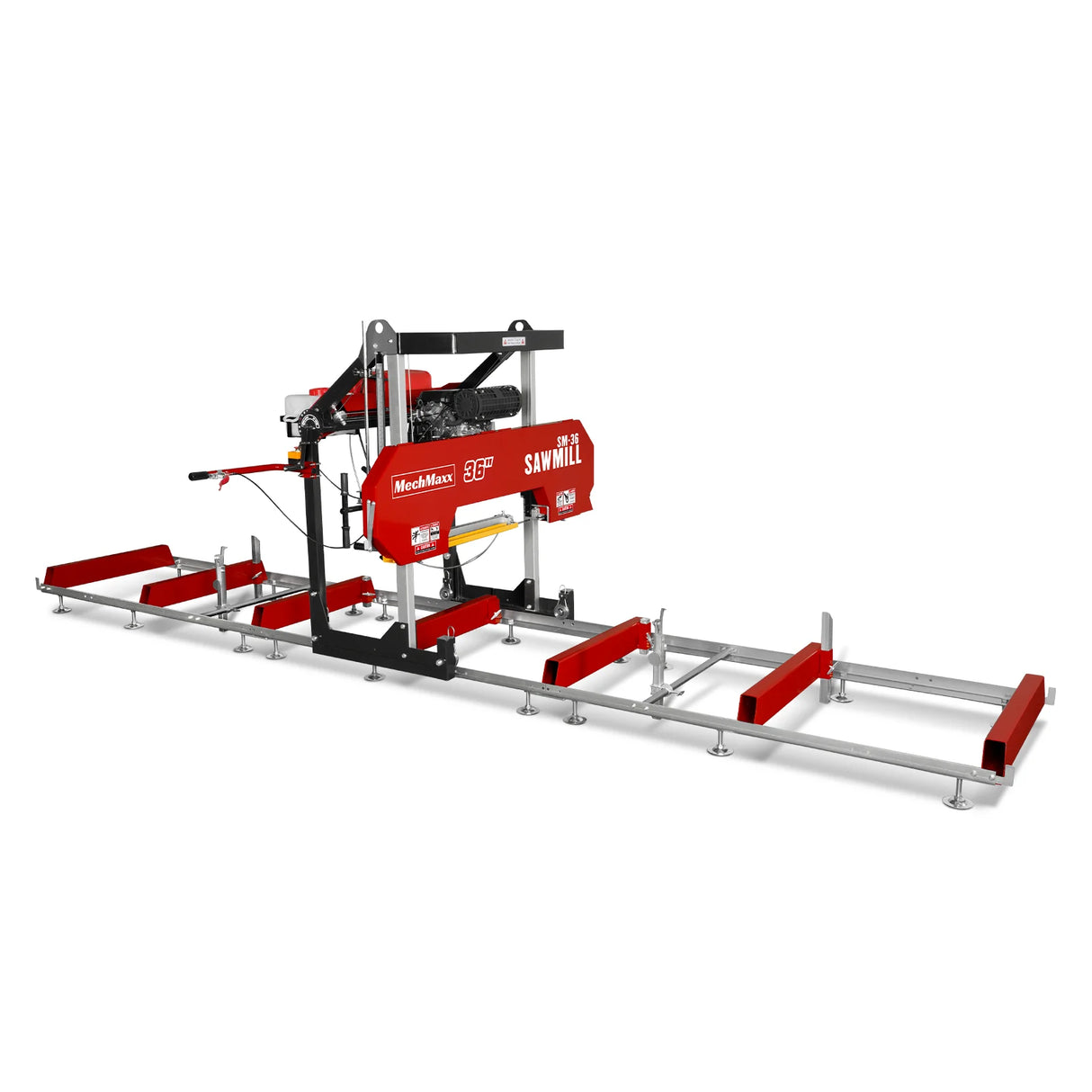 MechMaxx 36" MAX Portable Sawmill, 25HP 750cc ZONSEN V-Twin Engine, 36" Board Width, 20' Track Length, (10 x Blades Included), SM-36MAX