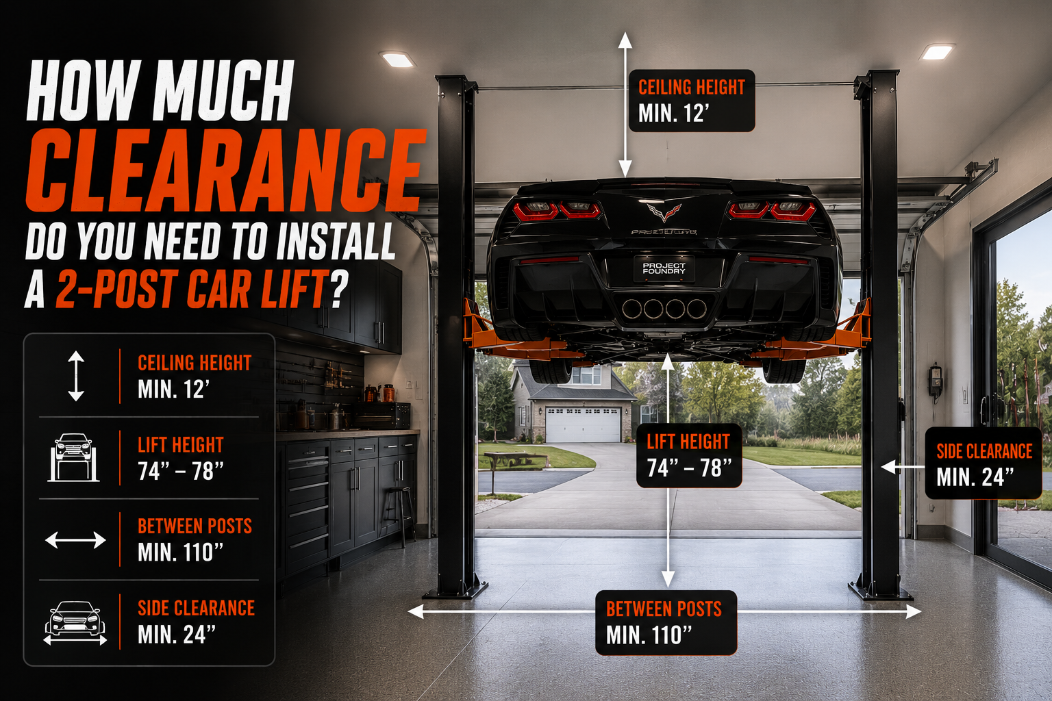 How Much Clearance Do You Need to Install a 2-Post Car Lift?