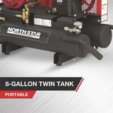 NorthStar Portable Gas Powered Air Compressor | 8-Gallon | 13.7 CFM @ 90 PSI | Honda GX160