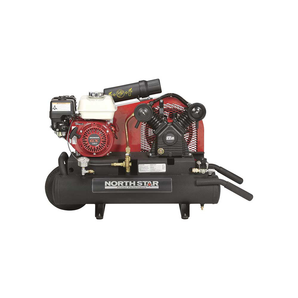 NorthStar Portable Gas Powered Air Compressor | 8-Gallon | 13.7 CFM @ 90 PSI | Honda GX160