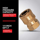 Northstar Brass Pressure Washer Quick Coupler | 5200 PSI | 6.0 GPM | 1/4-In. Npt-F 43270