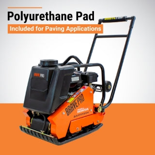 Brave Forward Plate Compactor | 16 In. | Rubber Mat, Tank, and Wheel Kit | Honda GX160 BRPFP135H