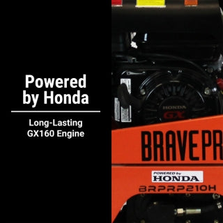 Brave Reversible Plate Compactor | 15 In. | Wheel Kit | Honda GX160 BRPRP210H