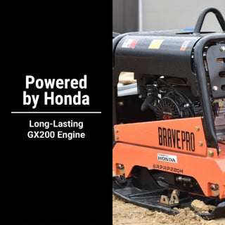 Brave Reversible Plate Compactor | 20 In. | Wheel Kit | Honda GX200 BRPRP220H