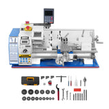 MechMaxx 1.5‘’ Spindle Bore Metal Lathe Machine with DRO 8'' x 16'' High Precision Brushless Motor Mini 1.5HP Benchtop 0-2500 RPM Variable Speed Metal Working Machine 1.5‘’ Spindle Bore Small Lathe without Stand 0831VD