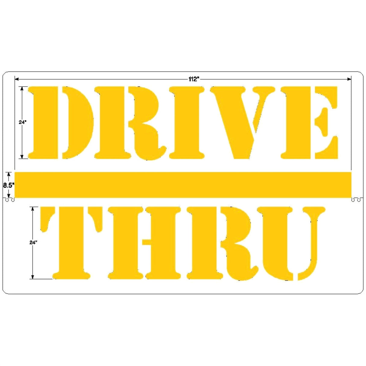 Newstripe Burger King 24 Inch DRIVE THRU w/ Bar Stencil