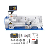 MechMaxx 1.5‘’ Spindle Bore Metal Lathe Machine with DRO 10'' x 30'' High Precision Benchtop 0-2000 RPM  Variable Speed Metal Working Machine 1.5HP Small Lathe without Stand 1030VD