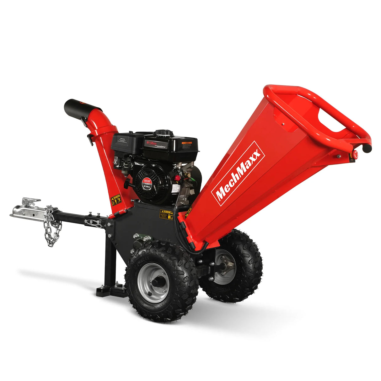 MechMaxx 4 inch DUCAR 212cc 7hp Gas Engine Powered Wood Chipper with Towbar,  GS650