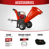 MechMaxx HONDA GX200 Gasoline Engine Powered 4 inch Wood Chipper,  GS650