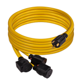 25' Heavy Duty TT-30P to (3)5-20R Portable Generator Power Cord With Storage Strap