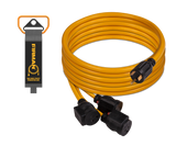 25' Heavy Duty TT-30P to (3)5-20R Portable Generator Power Cord With Storage Strap