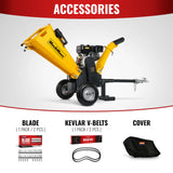 MechMaxx 5 inch E-start DUCAR 420cc Gasoline Engine Powered Wood Chipper,  GS1500