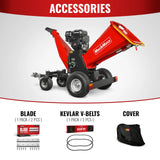 MechMaxx 6 inch ZONSEN E-Start 459cc 15hp Gas Powered 4 - Wheel Drum Wood Chipper with Taillight ,  B150