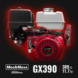 MechMaxx 6 inch HONDA E-Start Gasoline Engine Powered 4 - Wheel Drum Wood Chipper with Taillight ,  B150