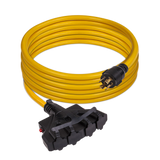 25ft  Heavy Duty L14-30P to (4) 5-20R Power Cord With Storage Strap