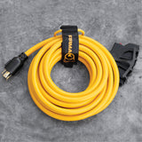 25ft  Heavy Duty L14-30P to (4) 5-20R Power Cord With Storage Strap