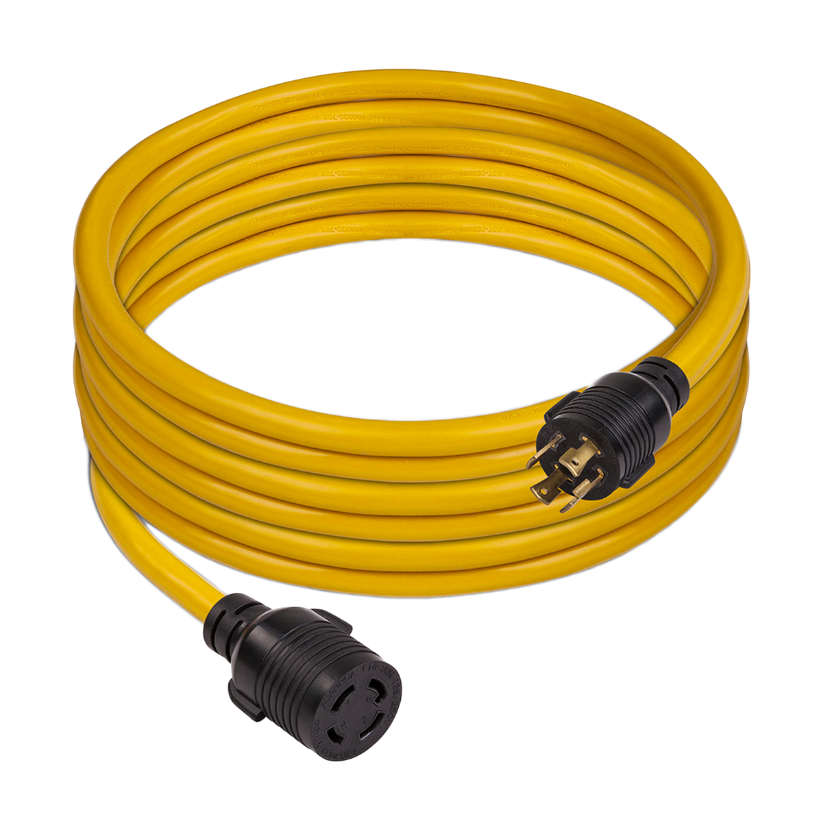 25ft Heavy Duty L14-30P to L14-30R Power Cord Extension With Storage Strap