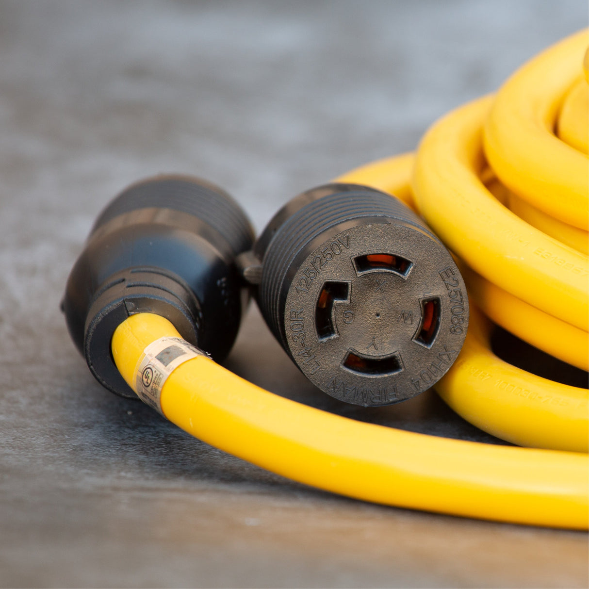 25ft Heavy Duty L14-30P to L14-30R Power Cord Extension With Storage Strap