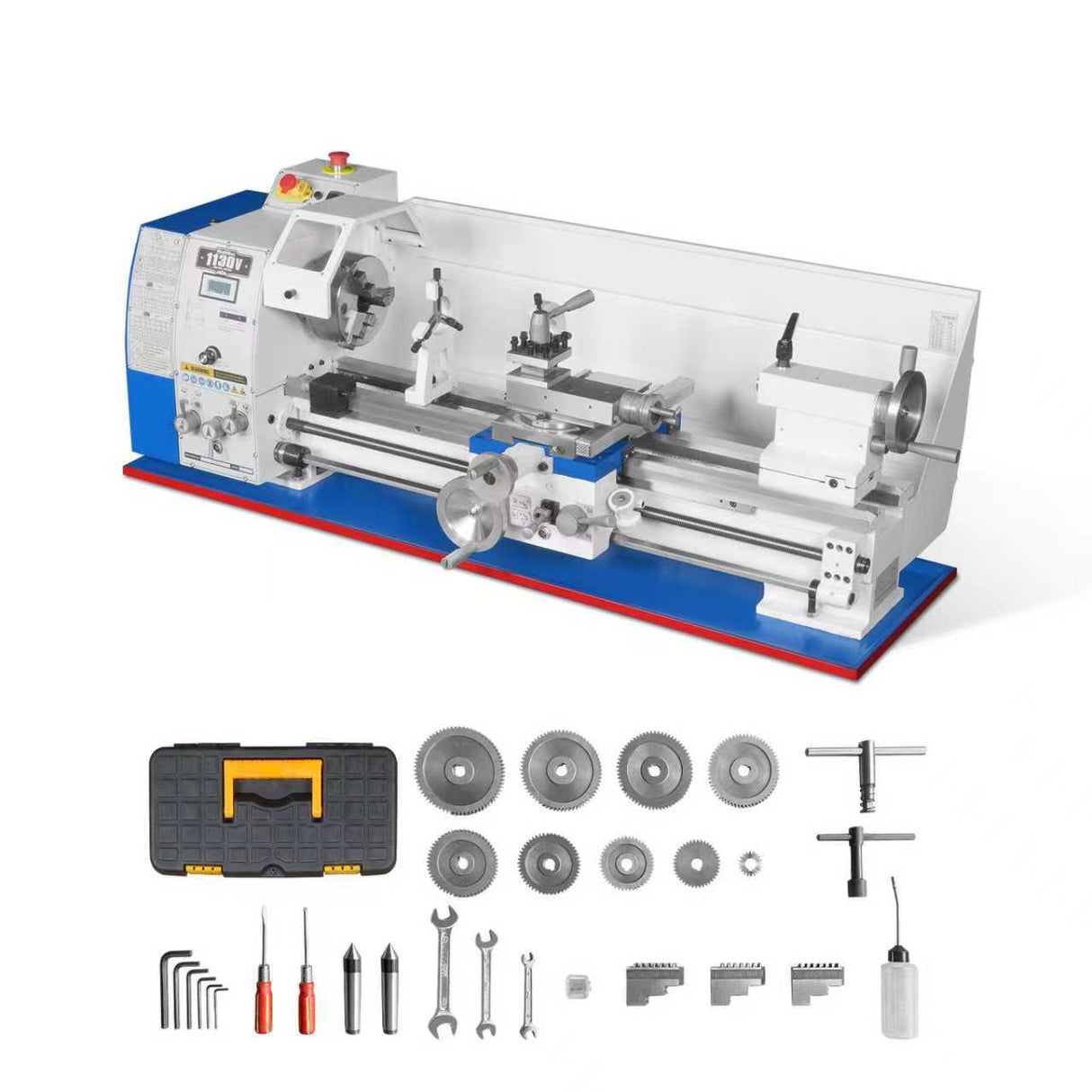 MechMaxx Metal Lathe Machine 11'' x 30'' High Precision Benchtop Brushless Motor 0-2000 RPM Variable Speed Metal Working Machine 2HP Small Lathe without Stand 1130V