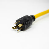 Heavy Duty L14-30P to (4) 5-20R Short Power Cord With Metal Clip Holder