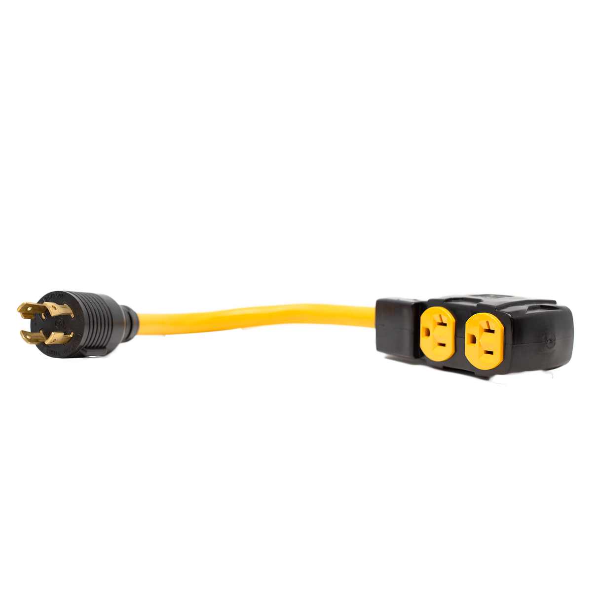 Heavy Duty L14-30P to (4) 5-20R Short Power Cord With Attachment Clips