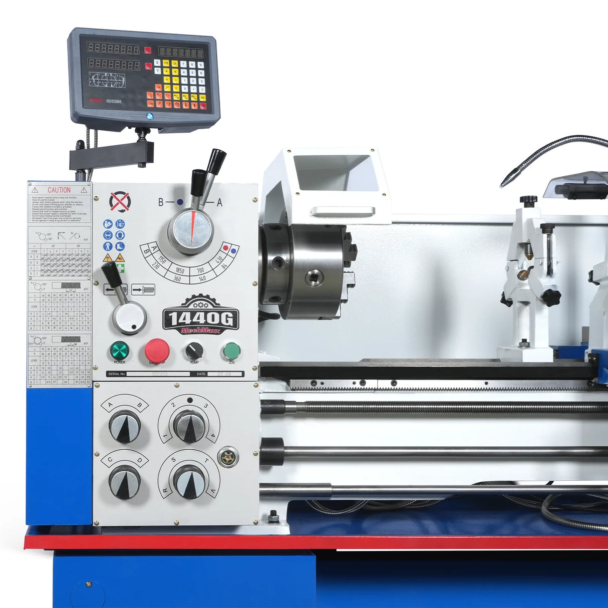 MechMaxx Industrial Metal Lathe Machine with DRO 14' x 40'' High Precision 84-1850 RPM  Variable Speed Metal Working Machine 2HP Small Lathe with Stand 1440G