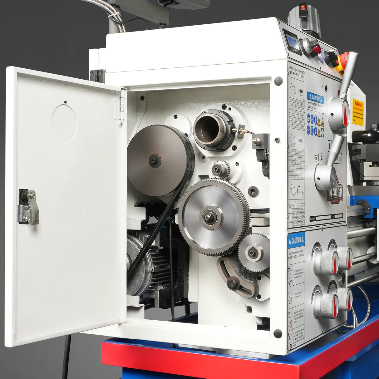 MechMaxx 14" x 40" Industrial Metal Lathe Machine with Variable Speed DRO Gunsmith Gearhead Precision Turning Drilling Belt Drive 1440GV