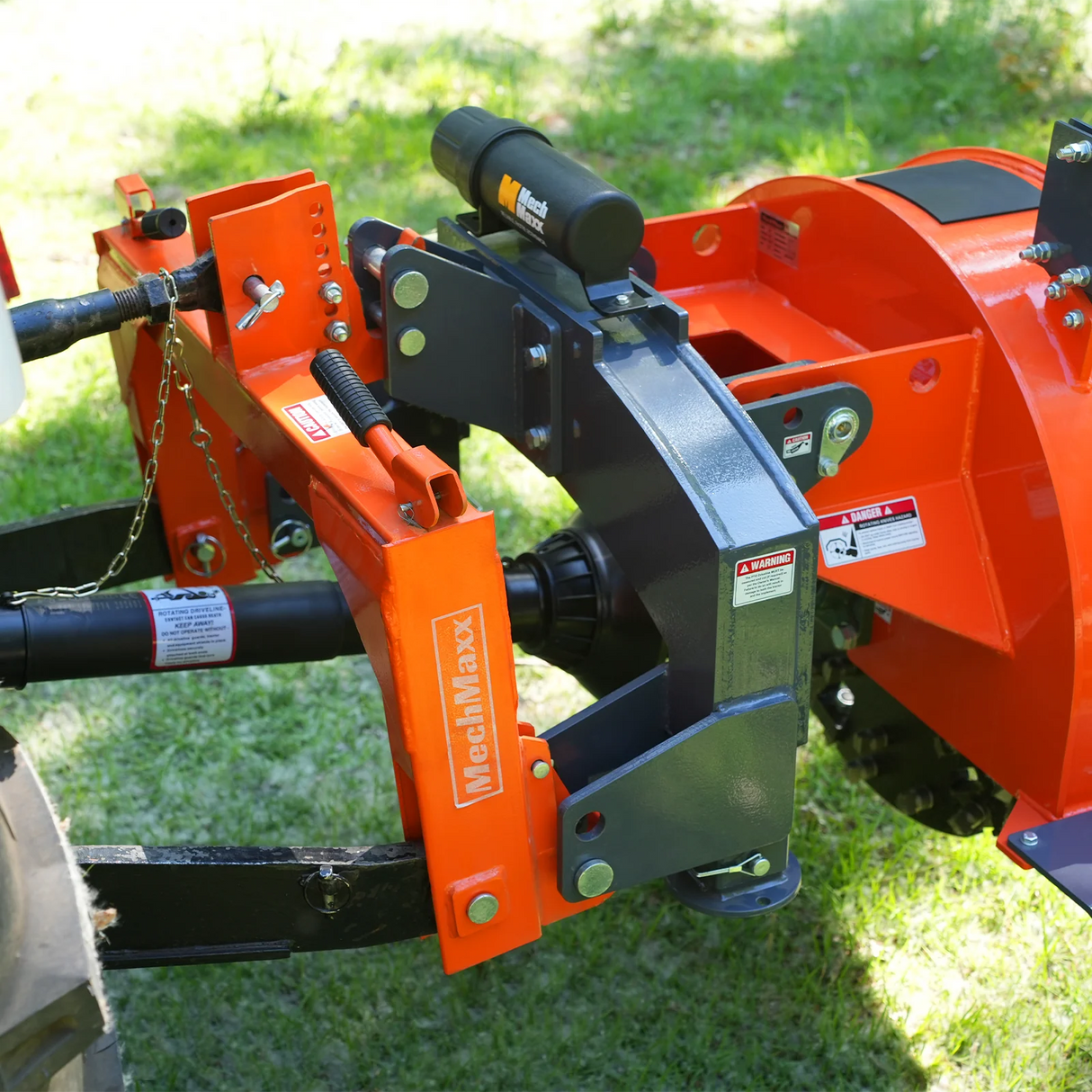 MechMaxx 3-Point PTO Stump Grinder with 44 Carbide Teeth (PTO Shaft Included with Slip Clutch), for 35-80HP Tractor, SG28 – Orange