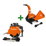 MechMaxx 3-Point PTO Stump Grinder & Wood Chipper Bundle – Orange