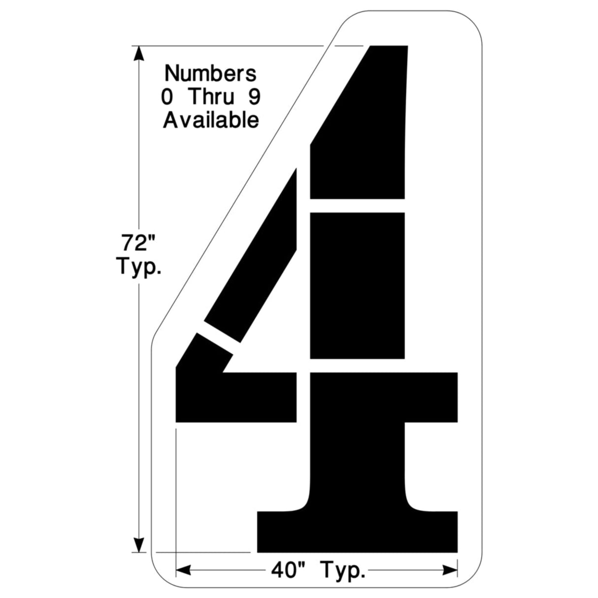 Newstripe Individual Replacement Numbers for 72 in Football Field Number Stencil Kit