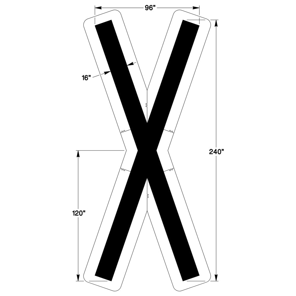 Newstripe Federal Railroad Crossing X Stencil
