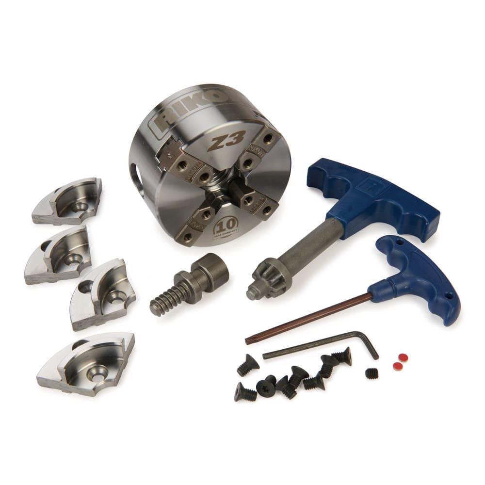 RIKON Z3 4-Jaw Lathe Chuck - Direct Thread - 1 in x 8 TPI