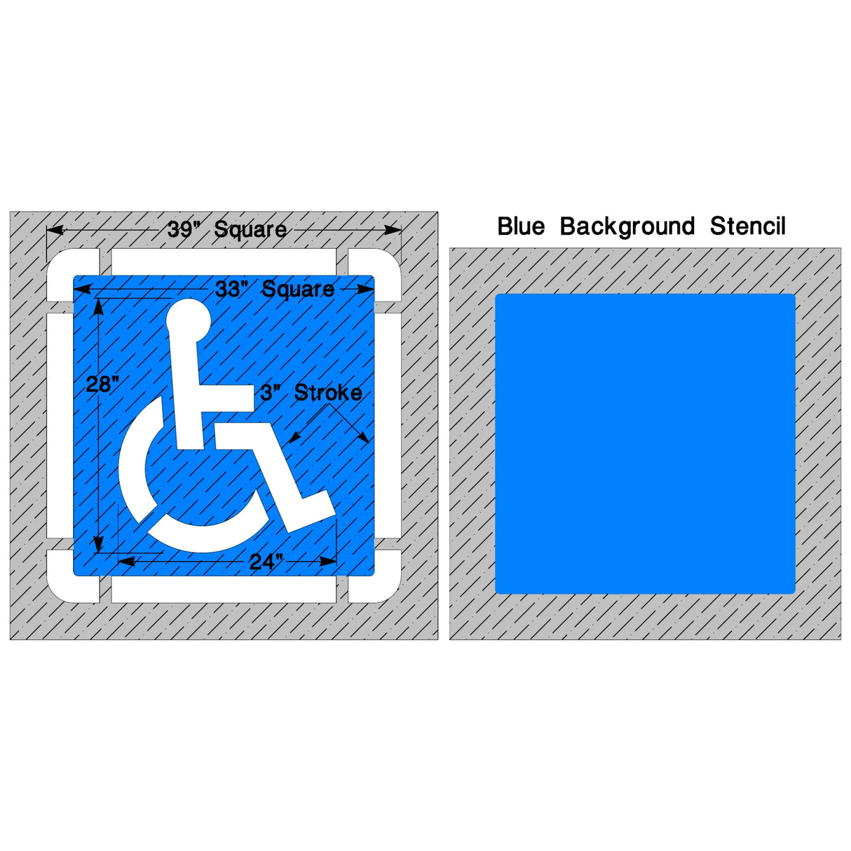 Newstripe Federal Handicap Stencil with Border and Background