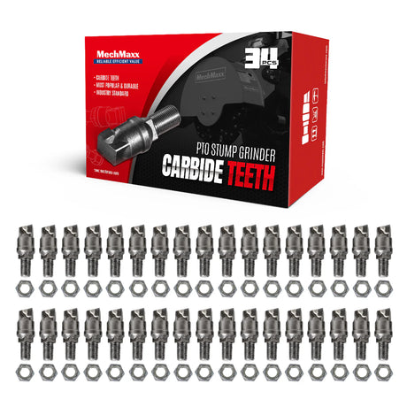 (1 Pack / 34 Pcs) Teeth and Nuts for Stump Grinder SG24; SG24PRO; SG28; SG30PRO; SG61, (SKU: 150151;150151G;150181