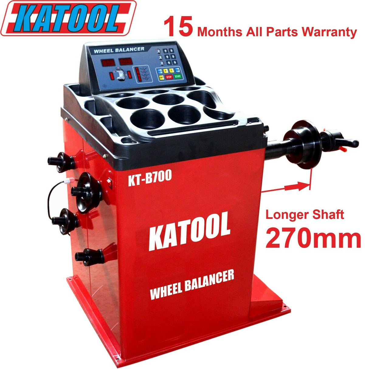 Katool KT-B700 wheel balancer display