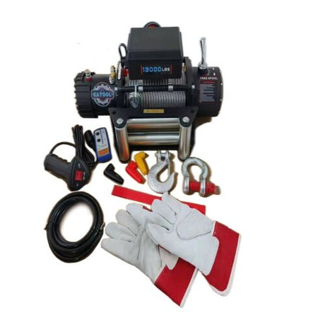 Katool W130 electric winch with synthetic rope, 13000 lb capacity